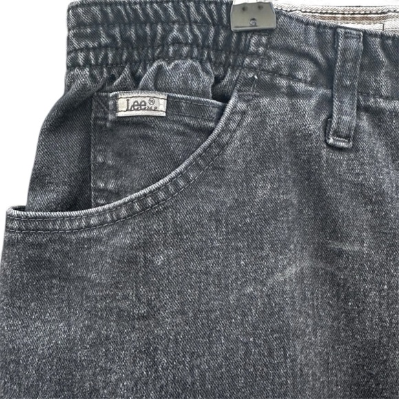 Lee Black Denim Plus Size Relaxed Fit High Rise Straight Leg Mom Jeans Size 36” - Picture 2 of 6